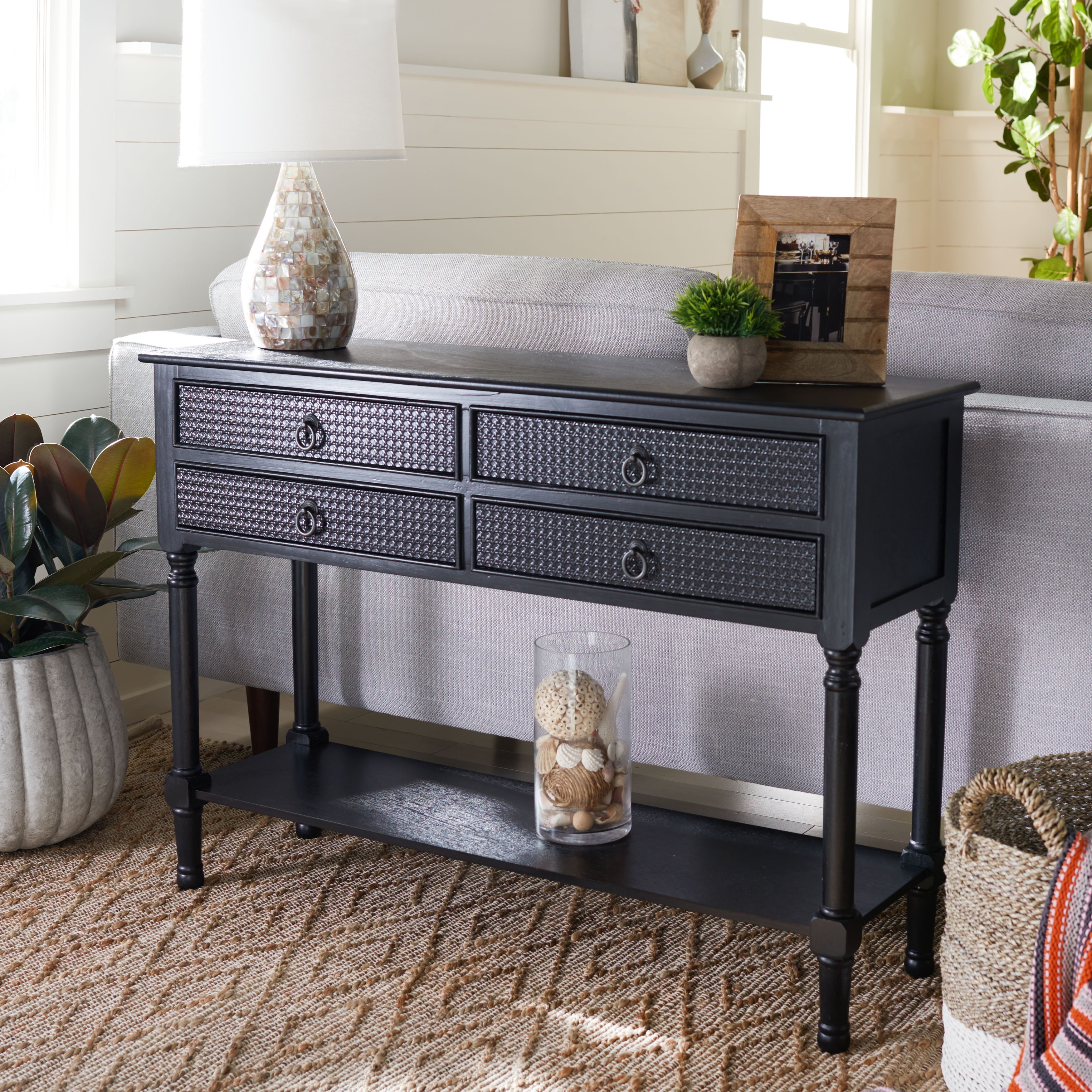 SAFAVIEH Artelia 4-Drawer Console Table - 42" W x 13" L x 29.5" H - 42Wx13Dx30H