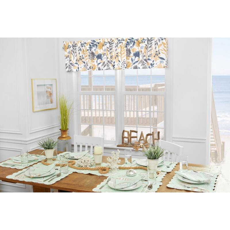 Natural Home Window Curtain Valance Set of 2 - 15.5 x 72