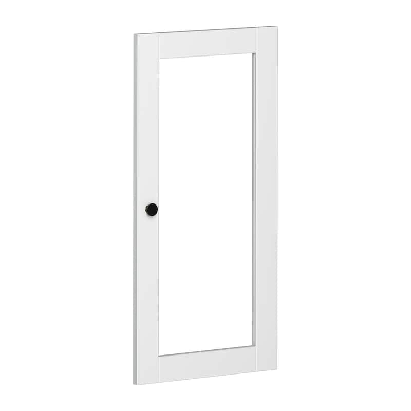 Palace Imports 100% Solid Wood Modular Kitchen Pantry Door Kit - White-Glass