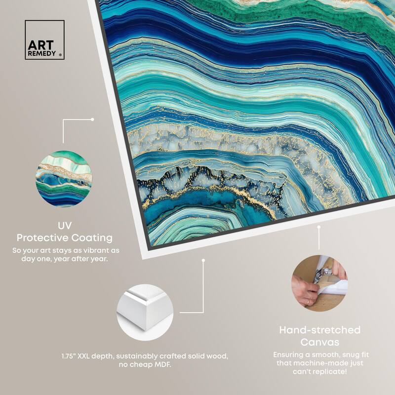 Blue Green Abstract Agate II Canvas by Art Remedy
