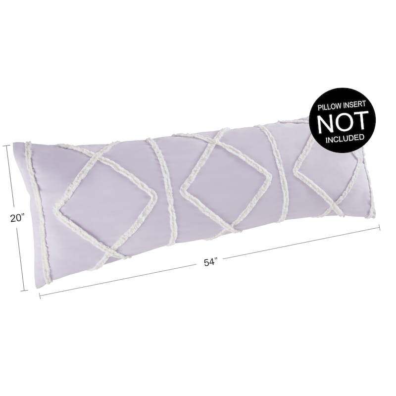 Sweet Jojo Designs Lavender Purple Bohemian Boho Chic Body Pillow Case (Pillow Not Included) Farmhouse Shabby Macrame Minimalist