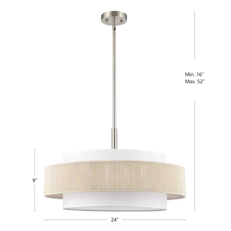 GetLedel 5-Light Double Shaded Drum Chandelier