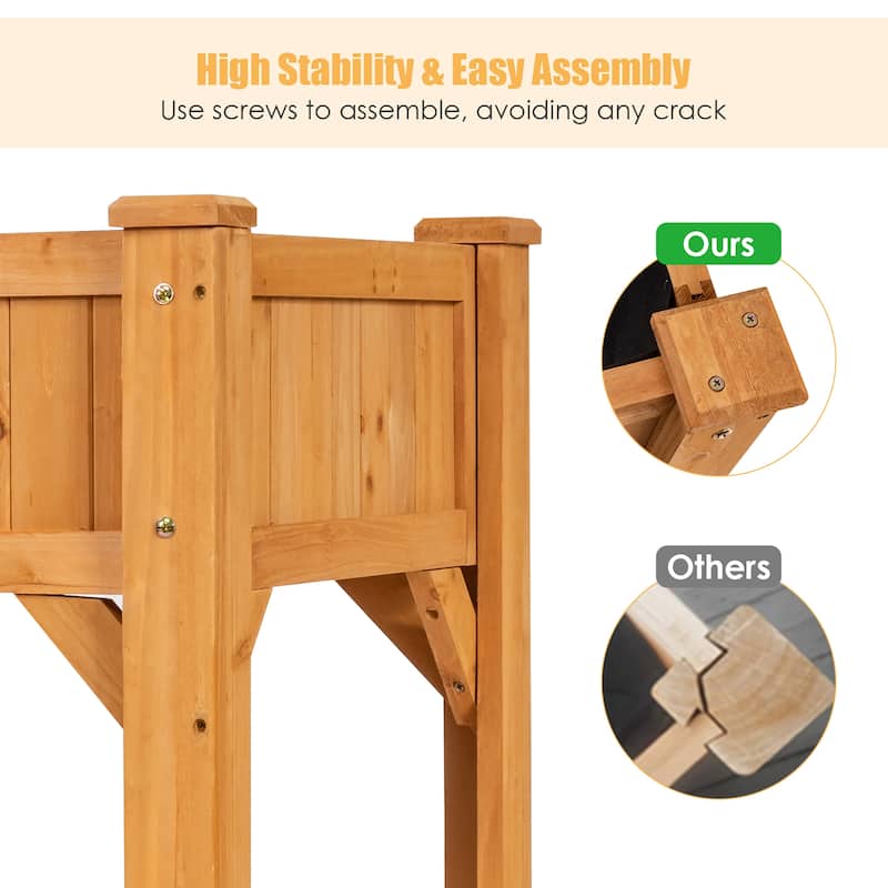 Costway 8 Grids Raised Garden Bed Elevated Planter Box Kit Wood - See Details