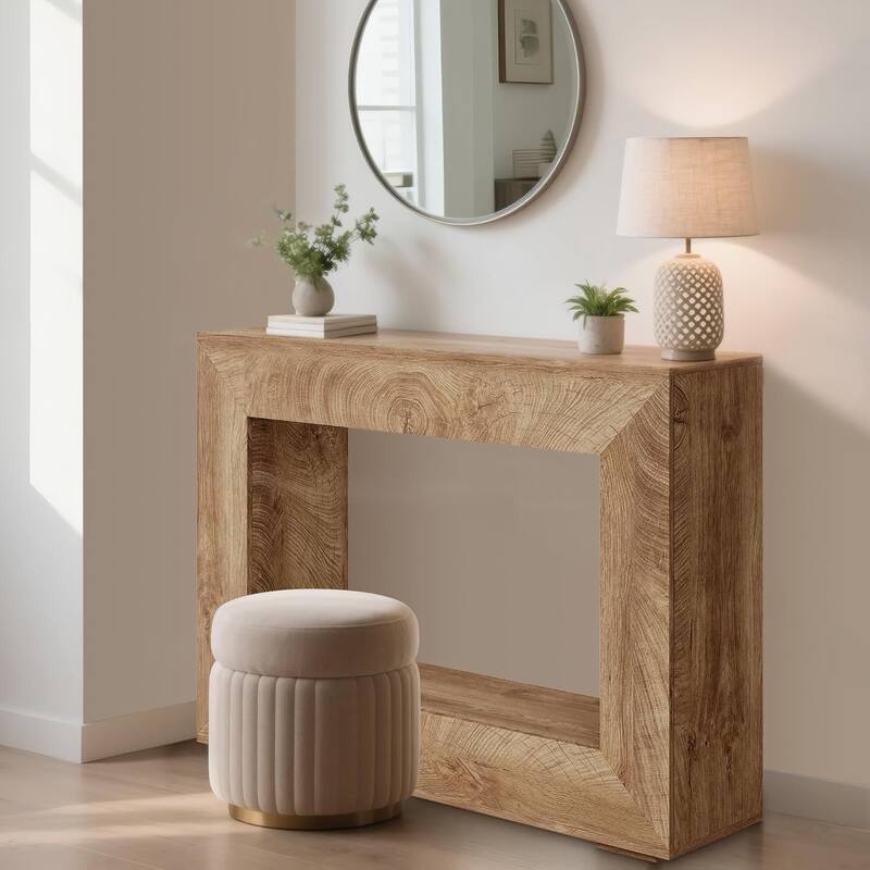 47" Farmhouse Console Table, Long Sofa Table Behind Couch, Wooden Entryway Table