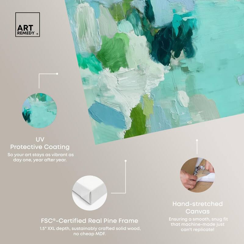 Alista Green Blues Canvas by Art Remedy, Gallery Wrapped