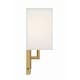 preview thumbnail 4 of 3, Brent 1 Light Vibrant Gold Sconce - 7"W x 10"H x 4"D