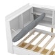 preview thumbnail 6 of 7, Twin Size Platform Bed with Storage Headboard, Pine Wooden Bed with Shelves, Storage Bed with 2 Drawers, Modern White