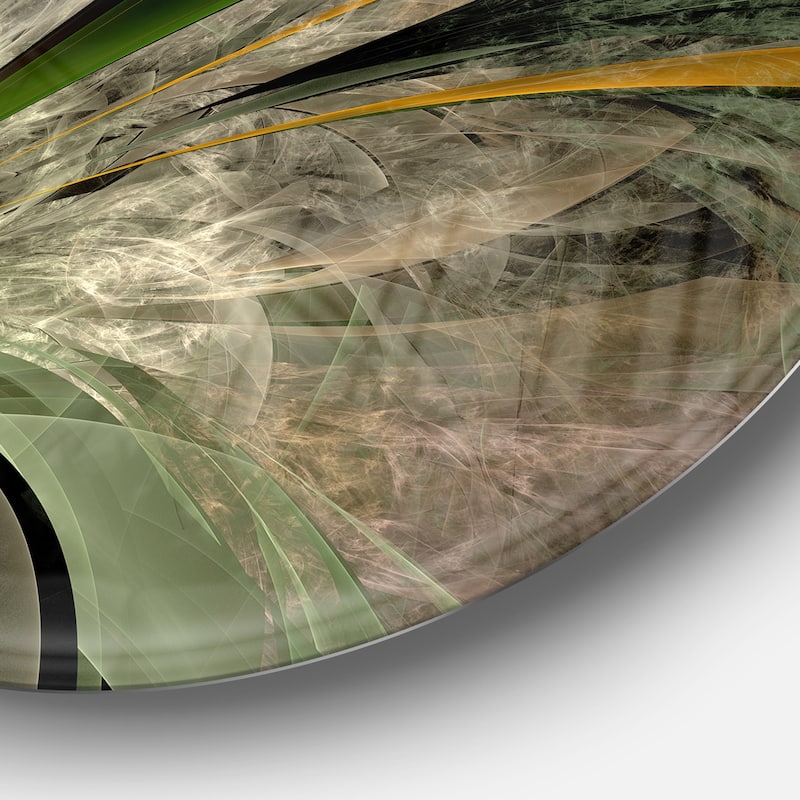 Designart 'Symmetrical Fractal Flower in Green' Modern Floral Circle Wall Art