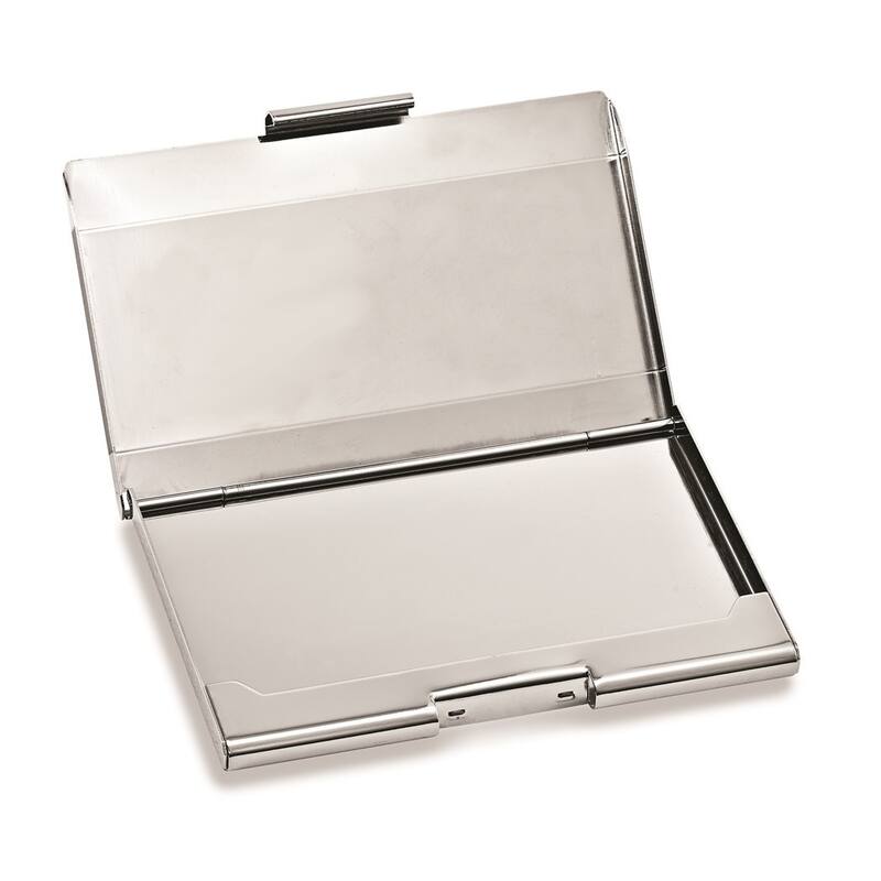 Curata Nickel-Plated Matte and Polished Business Card Case