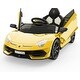 preview thumbnail 1 of 32, 12V Ride Electric Car for Kids, Licensed Lamborghini Vehicles Battery Powered Sports Car Yellow