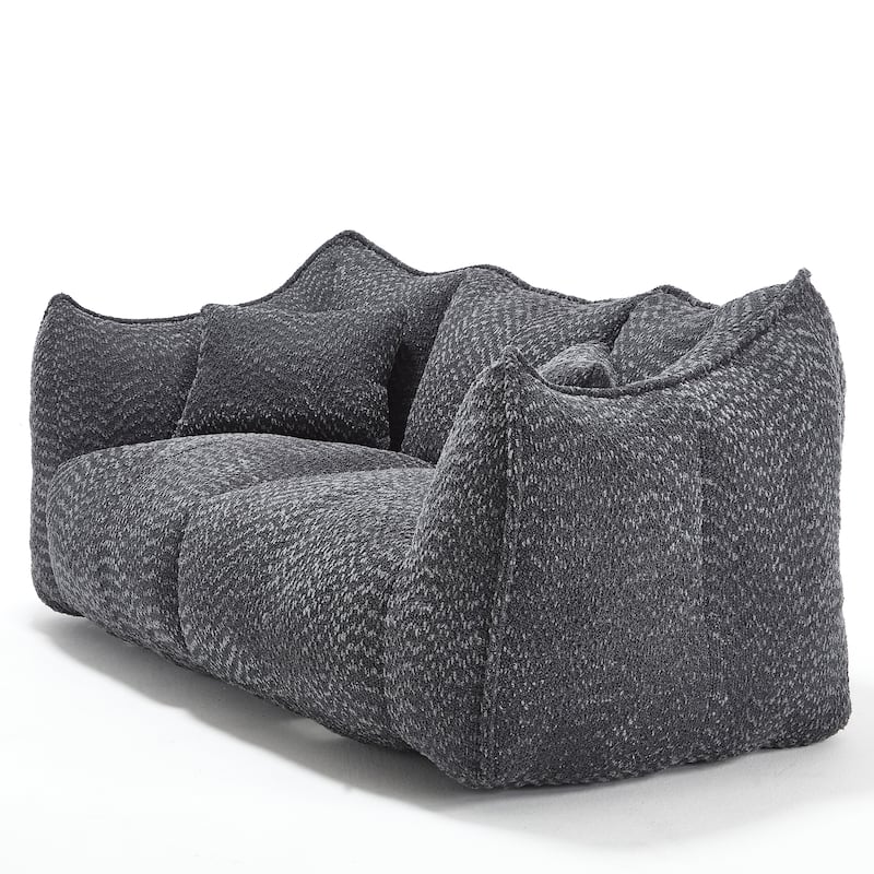 Giant Bean Bag Loveseat Sofa with Armrest for Living Room