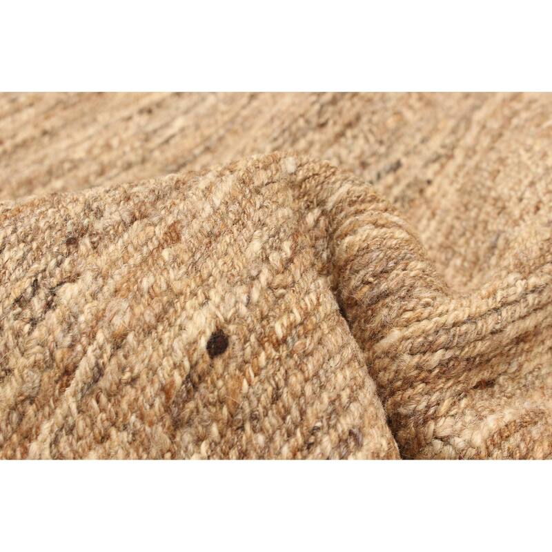ECARPETGALLERY Flat-Weave Natural Brown Wool Tapestry Kilim - 4'9 x 6'7