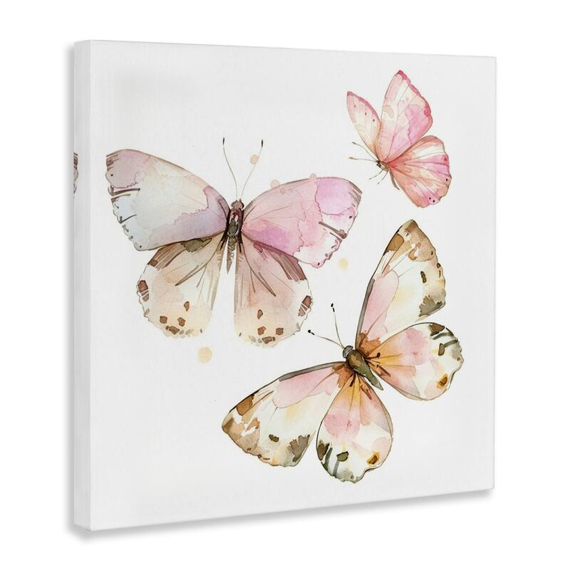 Stupell Soft Watercolor Butterfly Trio Canvas Wall Art Design By LSR Creative Studio