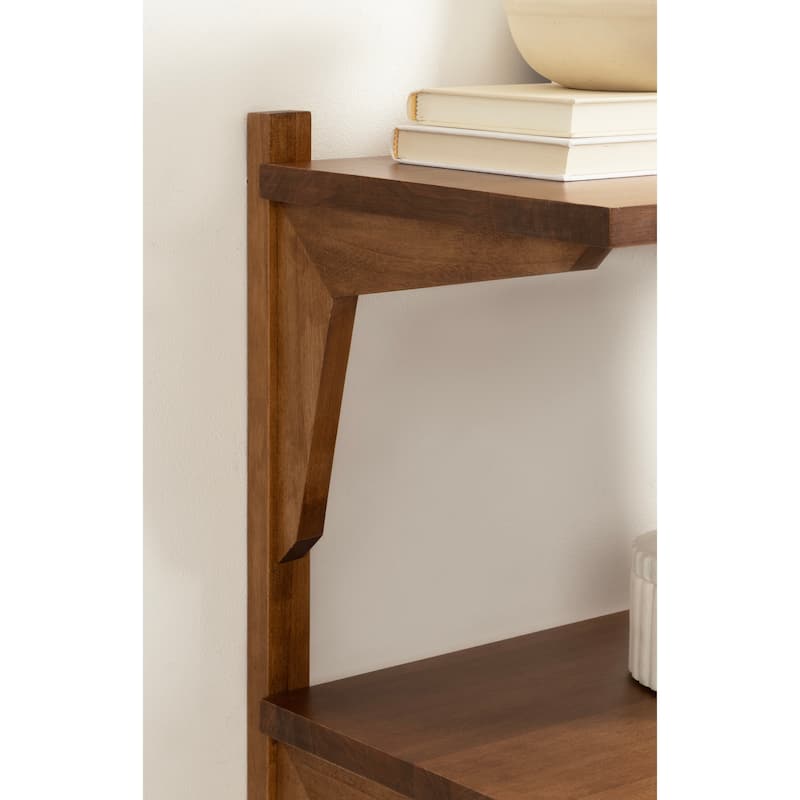 Kate and Laurel Meridien Mid-Century Wall Shelves