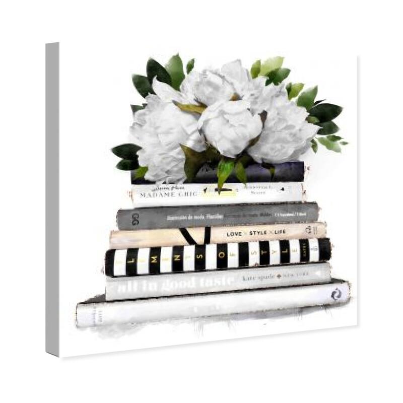 Wynwood Studio Canvas Fashion and Glam White Girlboss Books Simple White and Glam Wall Art Canvas Print