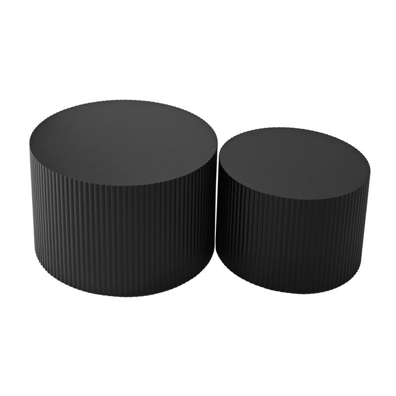 35.83" Stylish and Minimalist Modern Wave Stripe Round Coffee Table.