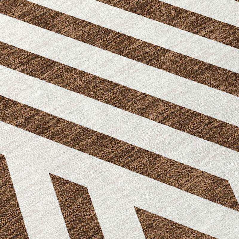 Machine Washable Indoor/ Outdoor Modern Diamonds Chantille Rug