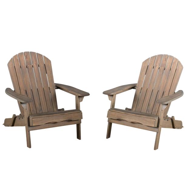 Hanlee Outdoor Rustic Acacia Wood Folding Adirondack Chair (Set of 2) by Christopher Knight Home