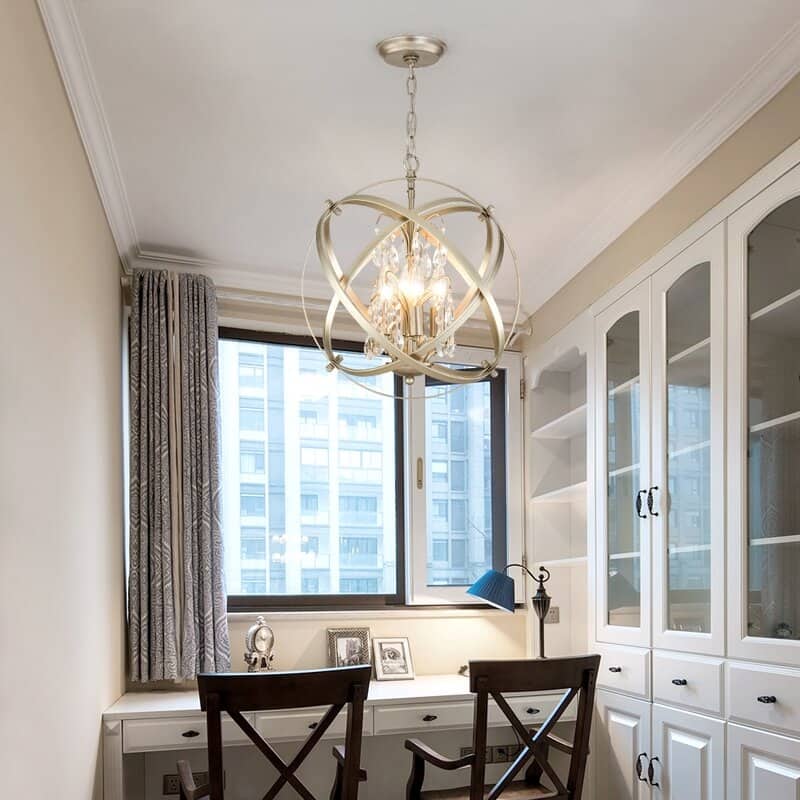 Maxax 4-Light Unique/Statement Globe Chandelier with Crystal