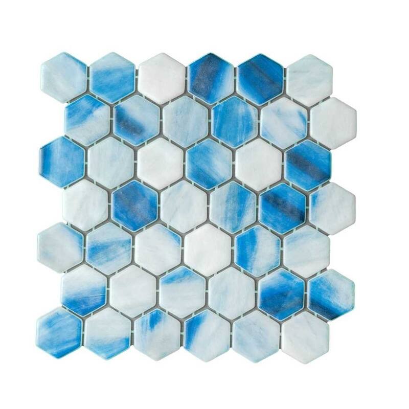 The Tile Life Eterna Hex 2x2 Glass Floor, Wall & Backsplash Tile