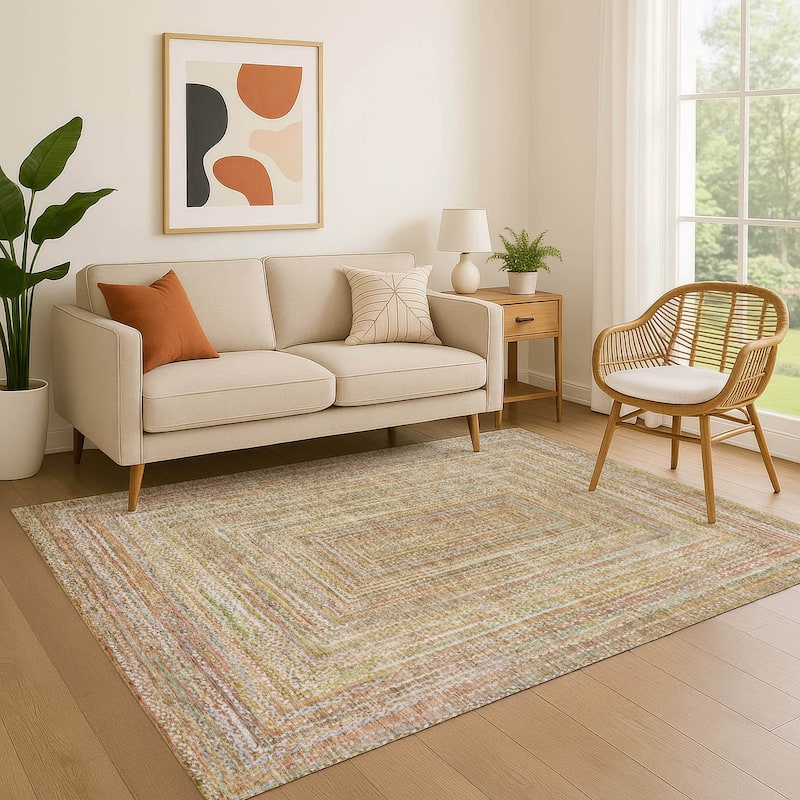 Premium Washable Super Soft Modern Dimensions Mayfield Rug - Tan - 9' x 12'