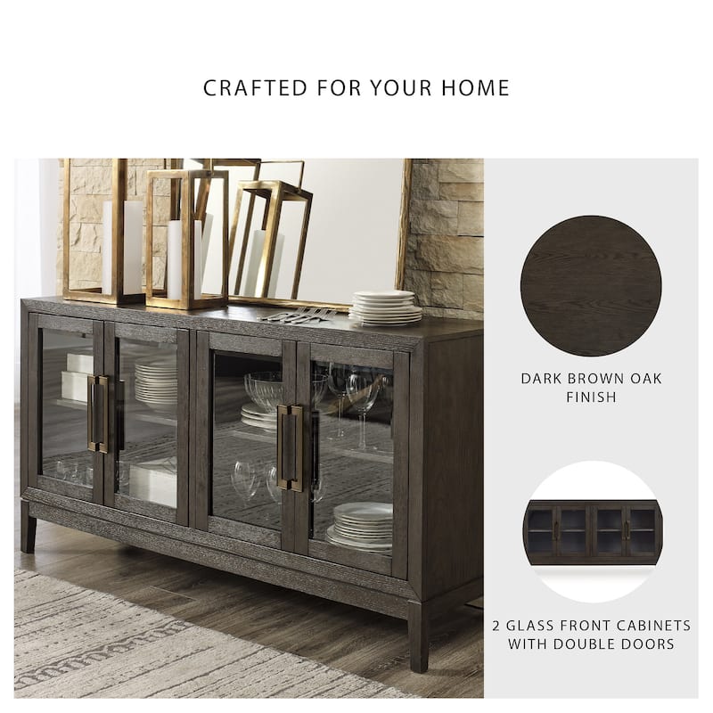 Burkhaus Dark Brown Dining Room Server - 60"W x 19"D x 32"H