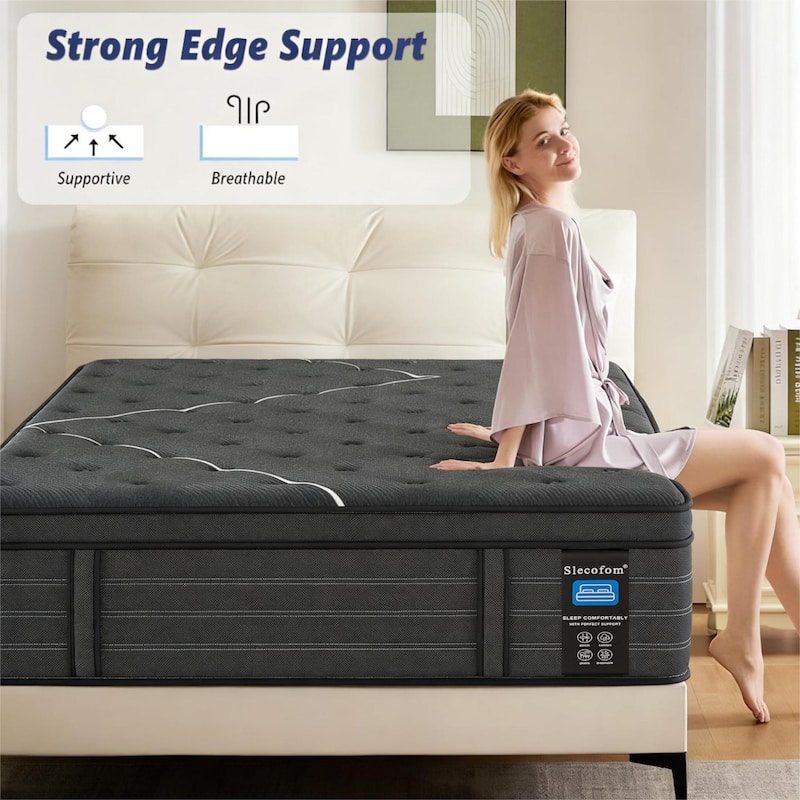 Modland 14" Extra Firm Cooling Gel Hybrid Mattress for Back Pain Relief in a Box, Twin/Full/Queen/King Size