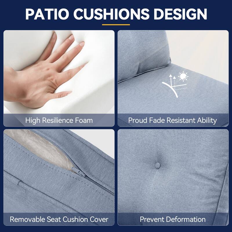 All-Weather Deep Seating Chair Cushions for Patio Chairs