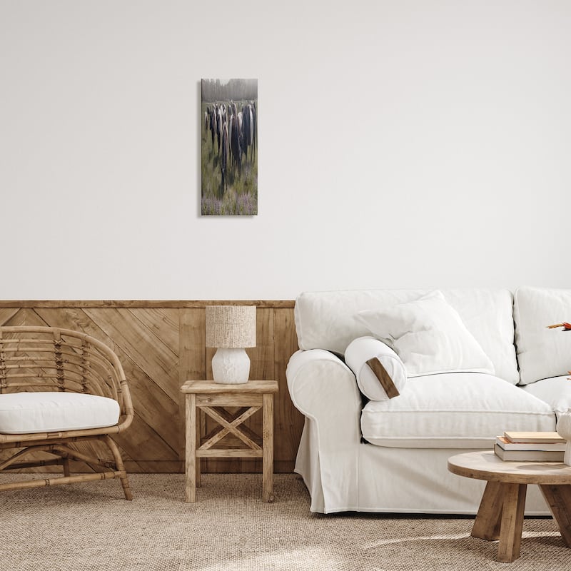 Stupell Black Cows Grazing in Pasture Canvas Wall Art Design By Robin-Lee Viera