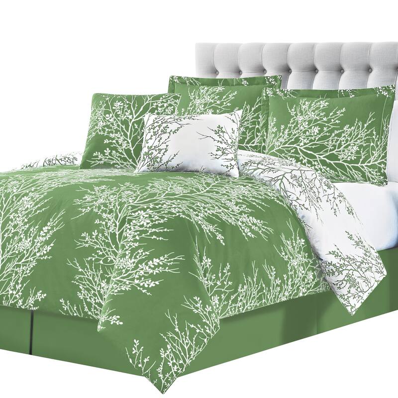 Elegant 6-Piece Reversible Foliage Comforter Set