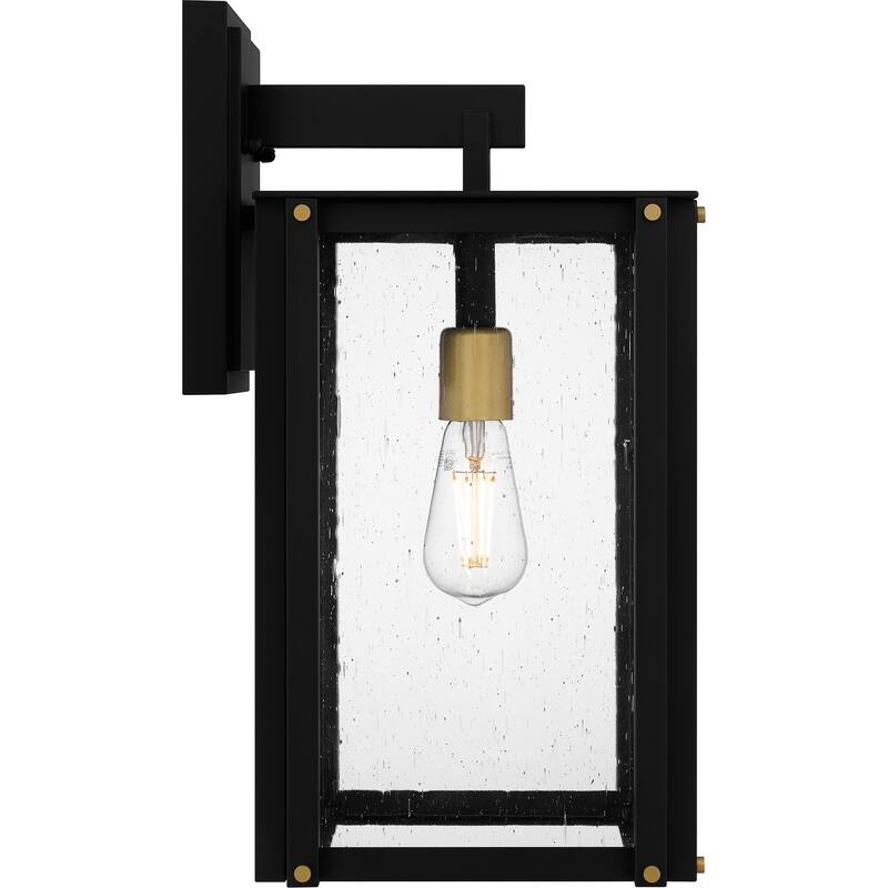 Matte Black One Light Outdoor Wall Mount from the Robbins Collection