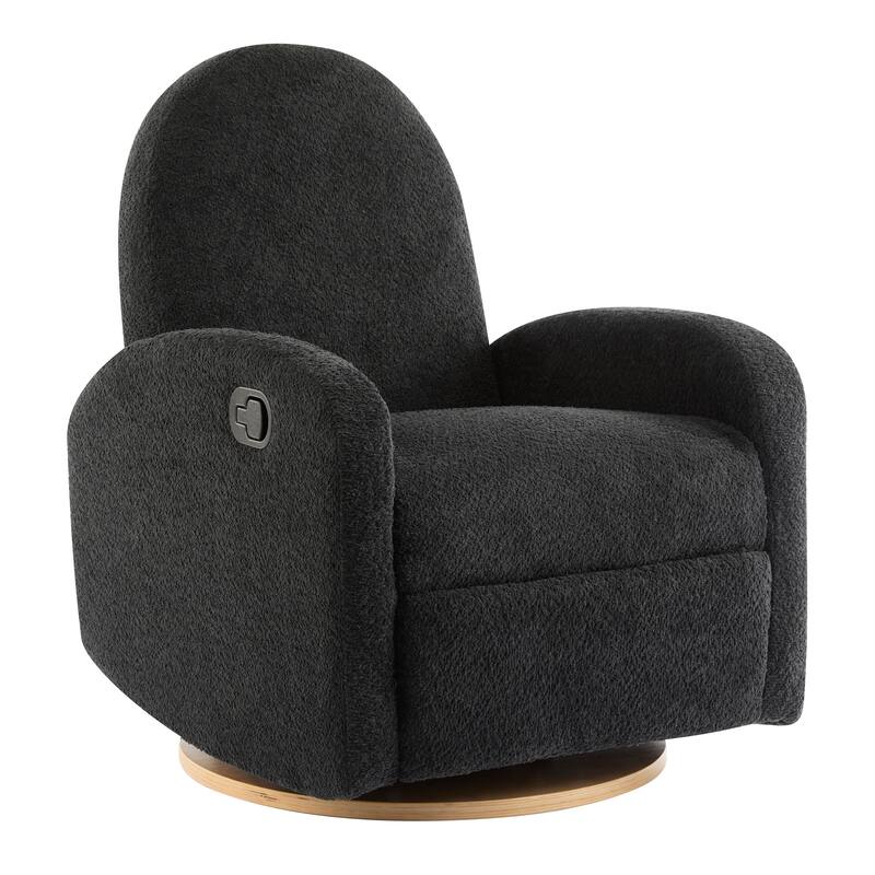 Contemporary Design 360 Swivel Boucle Glider Recliner Chair