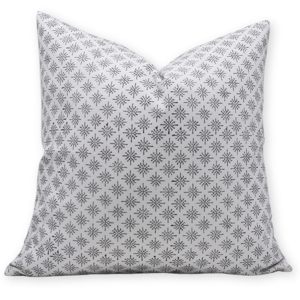 Fabdivine Handmade Block Print Black 100% Cotton Hidden Zipper Pillow Cover