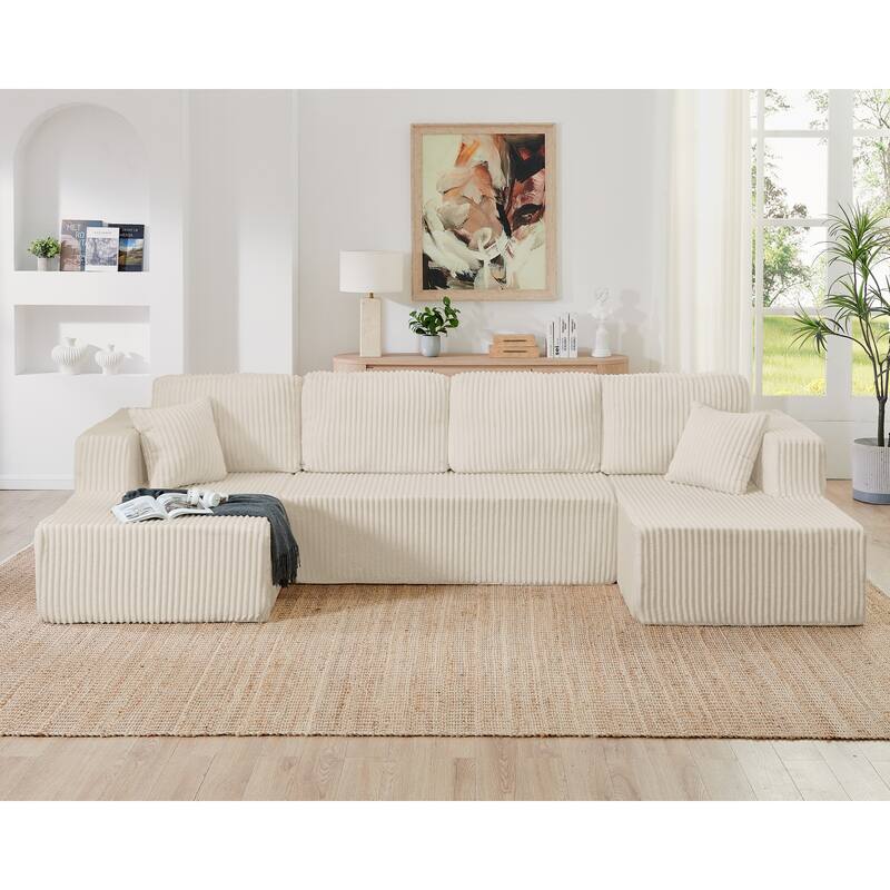 Modular U shape Sectional Sofa,Modern Sleeper Couch with Chaise Lounge