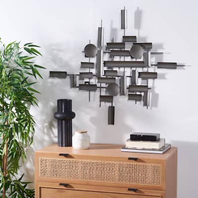 SAFAVIEH Nevaeh 34 x 41-inch Metal Abstract Industrial Modern Wall Decor - 34 in. W x 2 in. D x 40.5 in. H
