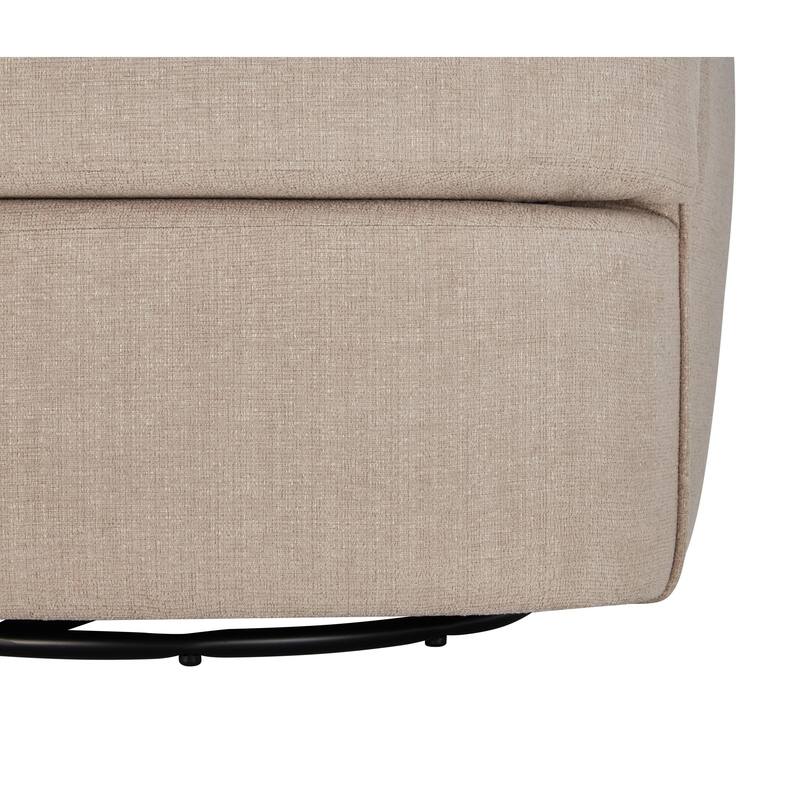 Performance Fabric Swivel Barrel Chair with High-Density Foam Cushion