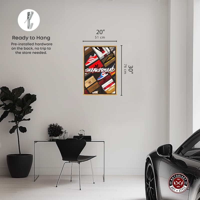 Notoriart Sneakerhead Collection Framed Sneaker 1 Piece Canvas Wall Art