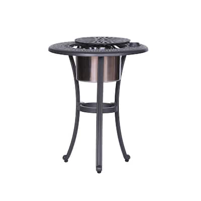 Saybrook Aluminum 22-inch Round Ice Bucket Table