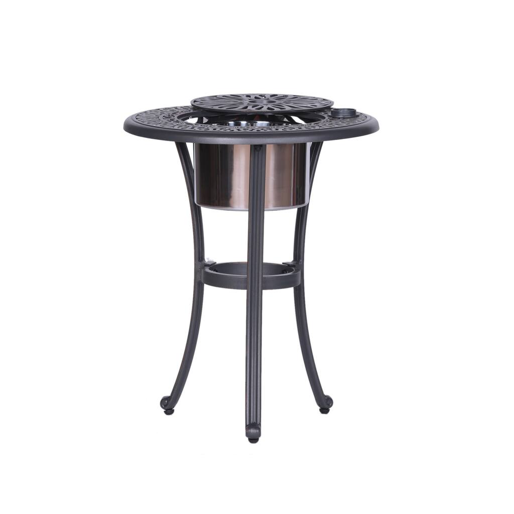 Saybrook Aluminum 22-inch Round Ice Bucket Table