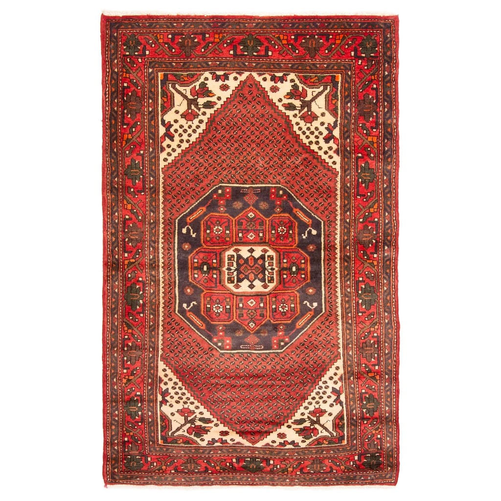ECARPETGALLERY Hand-knotted Andelz Dark Red Wool Rug - 3'10 x 6'5