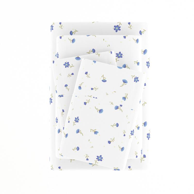 Becky Cameron Soft Floral Pattern 4-piece Deep Pocket Bed Sheet Set