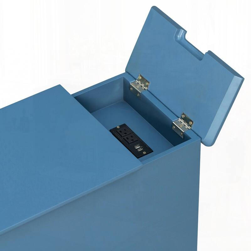 End Table Side Table with USB Ports and One Multifunctional Drawer with cup holders