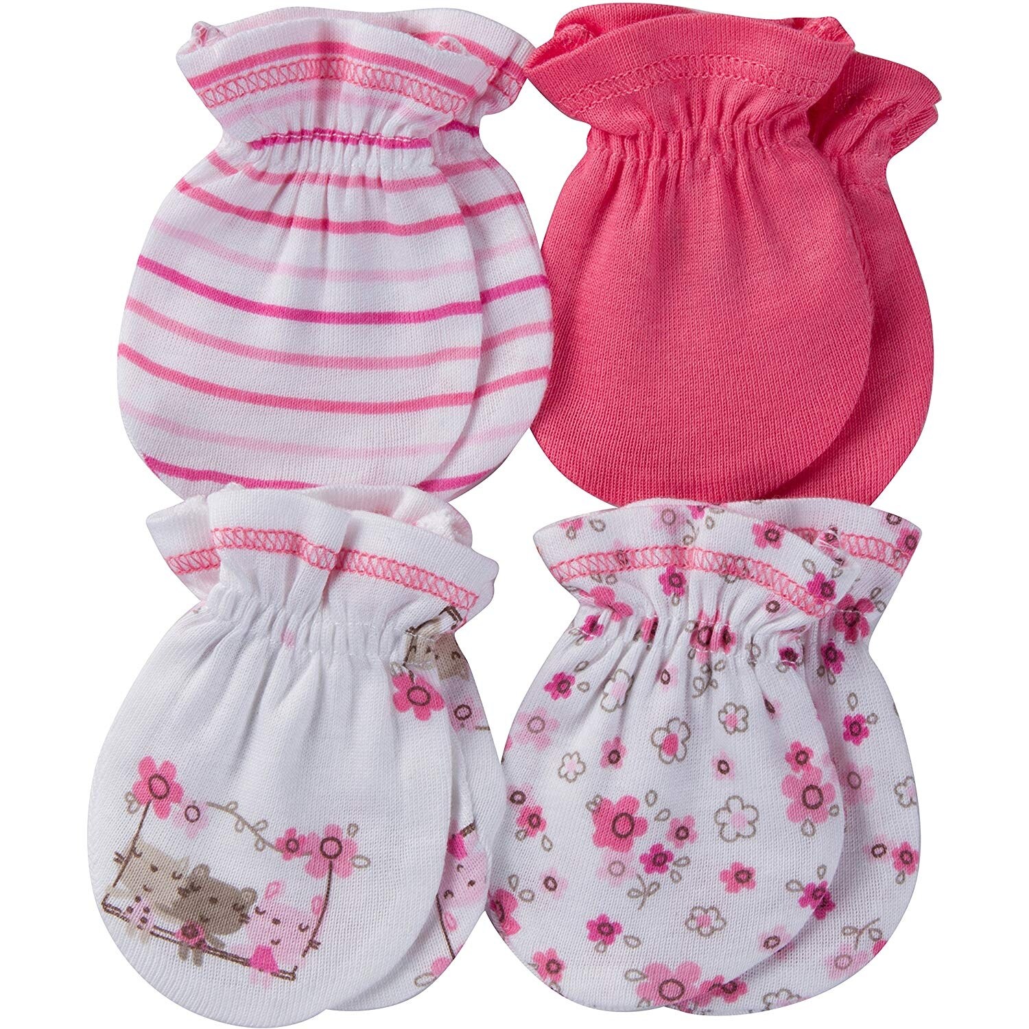 Shop Gerber Baby Girl S 4 Pack Mittens Accessory Lil Pink Size 0 3 Months 0 3 Months Overstock 28742234