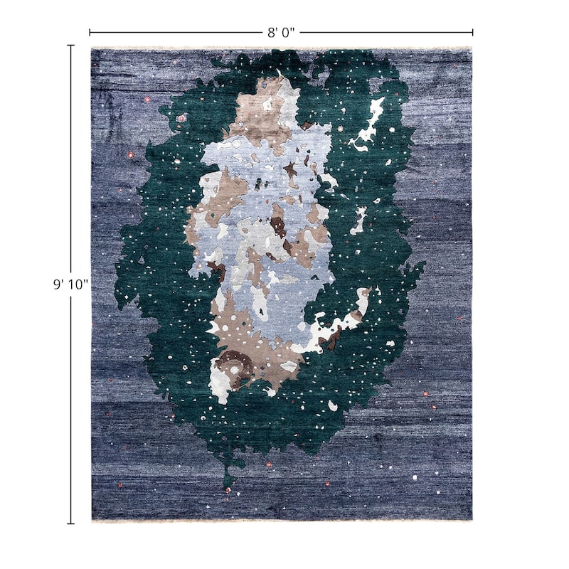 Ikat One-of-a-Kind Hand-Knotted Area Rug, Gray - 8' 0" x 9' 10"