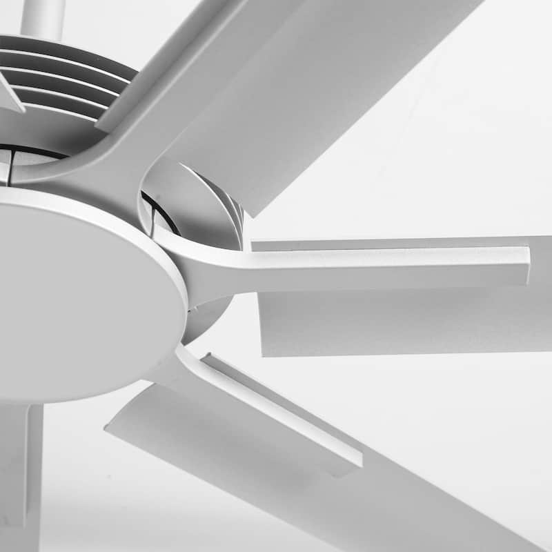 Ceiling Fan Modern 84" Industrial 7-Blade Silver Metal