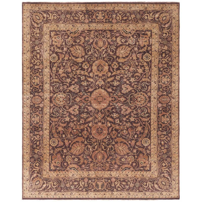 SAFAVIEH Couture Hand-knotted Haj Jalili Jobina Traditional Oriental Wool - 9' x 12' - Brown/Brown - Rectangle