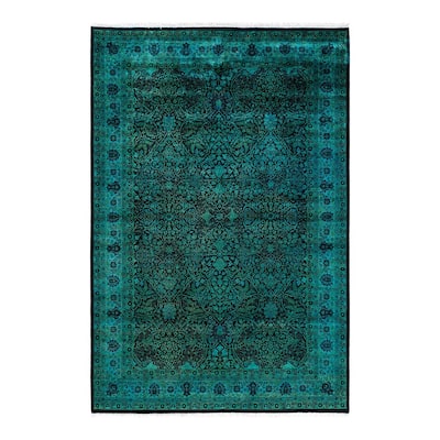 Contemporary Overdyed Wool Hand Knotted Area Rug - 6' 1" x 9' 3"