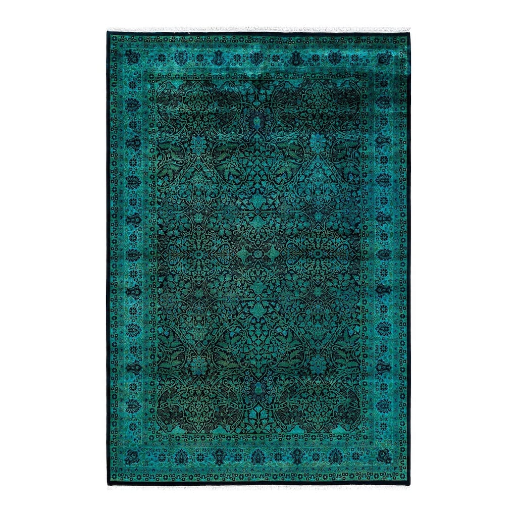 Contemporary Overdyed Wool Hand Knotted Area Rug - 6' 1" x 9' 3"