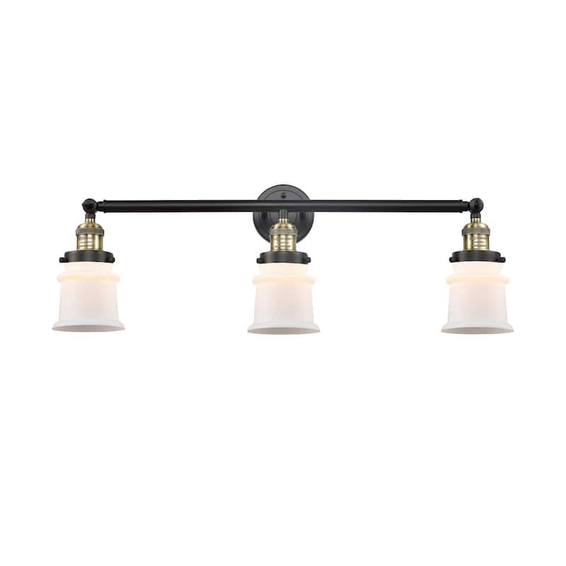Innovations Lighting Canton - 3 Light 30" Bath Vanity Light - Black Antique Brass/Matte White
