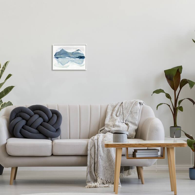 Stupell Iceberg Mountain Water Glacier Reflection Abstract Landscape Framed Wall Art, Design by Carol Robinson - Blue